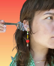 Load image into Gallery viewer, Mismatched Tomato Earrings