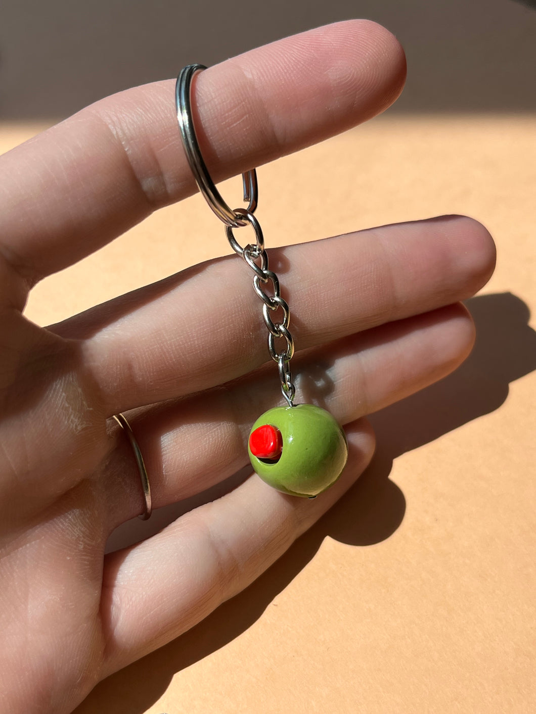 Pimento Olive Keychain